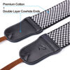 Picture of Padwa Lifestyle Black and White Fine Plaid Camera Strap - 2" Wide Cowhide Head Cotton Strap,Vintage Check Weave Neck Shoulder & Crossbody Camera Straps for Photographers Gift and All DSLR Cameras