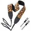 Picture of Padwa Lifestyle Leopard Print Velvet Camera Strap - 2" Double Layer Full Grain Cowhide Leather Head Camera Straps for Photographers,Unique Soft Velvet Fabric with Quick Release fits all Cameras