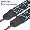 Picture of Padwa Lifestyle Camera Strap - 2" Cowhide Leather Head Cotton Camera Straps for Photographers,Vintage Jacquard Embroidery Adjustable Neck & Shoulder Strap for ALL DSLR/SLR Cameras (Green Flower)