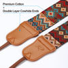 Picture of Padwa Lifestyle Camera Strap - 2" Cowhide Head Camera Straps for Photographers,Vintage Jacquard Embroidery Woven Cotton Adjustable Shoulder Neck Straps for Cameras,Binoculars（Cool Ethnic Style Brown）