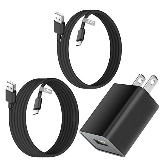 Picture of Charger for Kindle Fire Tablets with 6FT&10FT USB C Cord Fit for Fire HD 7 8 10 Plus/Kids/Kids Pro, Amazon Fire Max 11(13th-2023 Release), Kindle Paperwhite 11th, Kindle Scribe