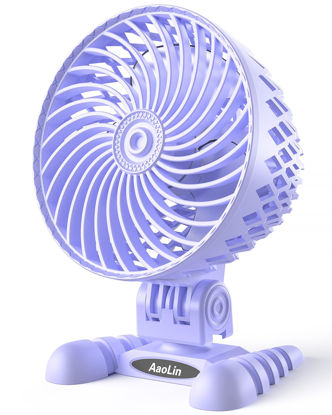 Picture of AaoLin USB Desk Fan, Table Fan with CVT Variable Speeds, Quiet Portable, Desktop Mini Personal Fan for Room, Home, Office Purple