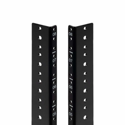 Picture of NavePoint 8U Vertical Rack Rail Pair DIY Kit with Hardware, Black