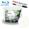 Picture of Smartbuy 50-disc 25GB 6X BD-R Blu-Ray White Inkjet Hub Printable Blank Media Disc + Black Permanent Marker