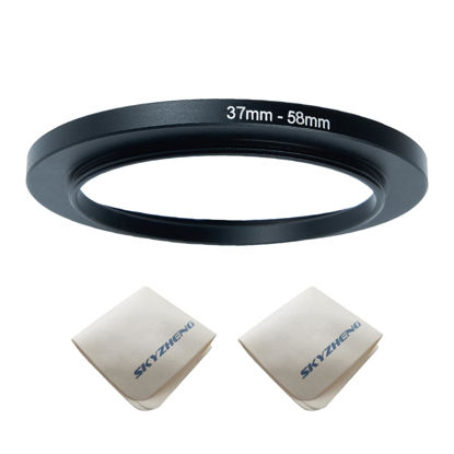 Picture of 52mm Lens to 37mm Camera Lens Adapter 52mm to 37mm Step Down Ring Adapter Ring for All Brands of UV ND CPL, with Premium Lens Wiping Cloth 2 Pack (52mm-37mm)