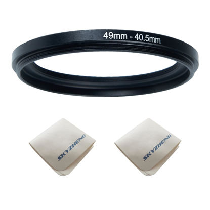 Picture of 49mm Lens to 40.5mm Camera Lens Adapter 49mm to 40.5mm Step Down Ring Adapter Ring for All Brands of UV ND CPL, with Premium Lens Wiping Cloth 2 Pack (49mm-40.5mm)