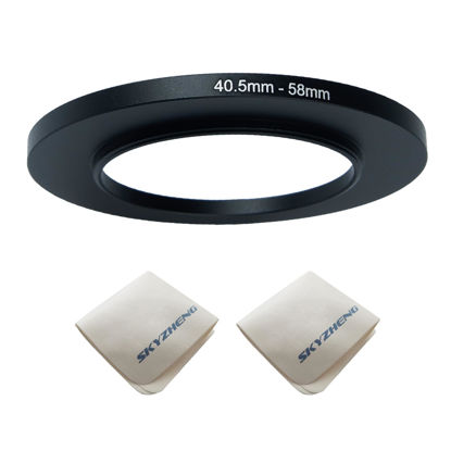 Picture of 40.5mm Lens to 58mm Camera Lens Adapter 40.5mm to 58mm Step Up Ring Adapter Ring for All Brands of UV ND CPL, with Premium Lens Wiping Cloth 2 Pack (40.5mm-58mm)