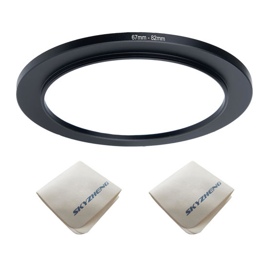 Picture of 67mm Lens to 82mm Camera Lens Adapter 67mm to 82mm Step Up Ring Adapter Ring for All Brands of UV ND CPL, with Premium Lens Wiping Cloth 2 Pack (67mm-82mm)