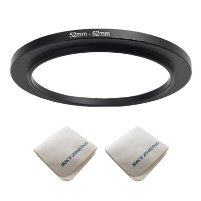 Picture of 55mm Lens to 62mm Camera Lens Adapter 55mm to 62mm Step Up Ring Adapter Ring for All Brands of UV ND CPL, with Premium Lens Wiping Cloth 2 Pack (55mm-62mm)