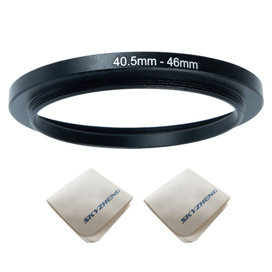 Picture of 40.5mm Lens to 46mm Camera Lens Adapter 40.5mm to 46mm Step Down Ring Adapter Ring for All Brands of UV ND CPL, with Premium Lens Wiping Cloth 2 Pack (40.5mm-46mm)