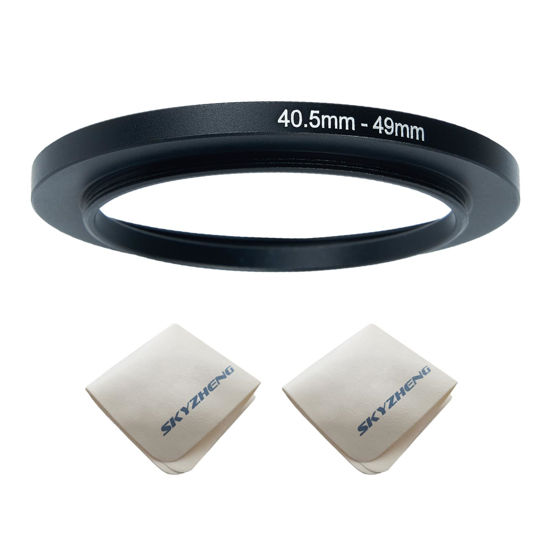 Picture of 40.5mm Lens to 49mm Camera Lens Adapter 40.5mm to 49mm Step Up Ring Adapter Ring for All Brands of UV ND CPL, with Premium Lens Wiping Cloth 2 Pack (40.5mm-49mm)