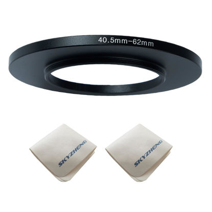 Picture of 40.5mm Lens to 62mm Camera Lens Adapter 40.5mm to 62mm Step Up Ring Adapter Ring for All Brands of UV ND CPL, with Premium Lens Wiping Cloth 2 Pack (40.5mm-62mm)