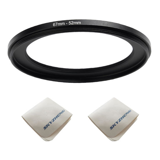 Picture of 62mm Lens to 52mm Camera Lens Adapter 62mm to 52mm Step Down Ring Adapter Ring for All Brands of UV ND CPL, Comes with 2 Packs of high-end Lens Wiping Cloth (62mm-52mm)