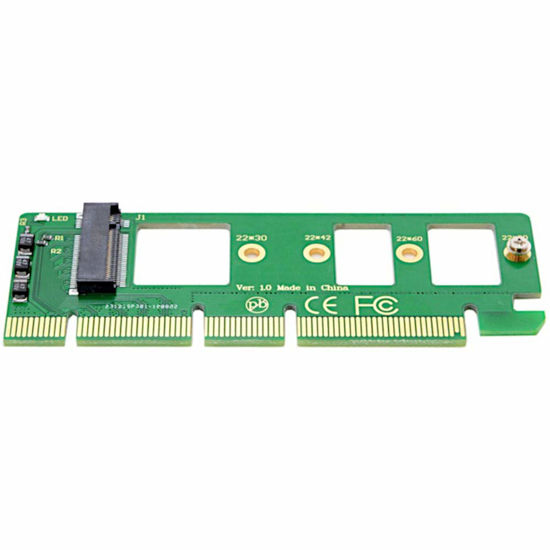 Picture of JacobsParts M.2 to PCIe NVMe SSD Adapter Card 2242 2260 2280 M2 Drive to Desktop PCI Express x4 x8 x16 Slot, Minimalist Design