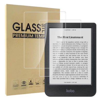 Picture of Hianjoo [2-Pack Screen Protector Compatible with Kobo Clara Colour 6" 2024/Clara BW 6" 2024/Clara 2E 6" 2022, [HD Clarity] [9 Hardness] Tempered Glass Replacement for Kobo Clara eReader 6 inch