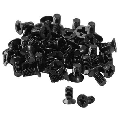 Picture of uxcell 50pcs Hard Drive Screws M3 x 4.7mm HDD SSD Hard Drive Mounting Screws Black Metal Hard Drive Replacement Screws for Laptop Hard Drive