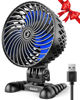 Picture of USB Desktop Small Fan, Stepless Speed Adjustment with Multiple Speed Levels, Portable Plug-in Personal Mini Fan,Quiet Powerful Airflow,Suitable for Office Home Dormitory Bedroom, 4.9 Feet Long Cable