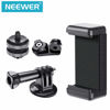 Picture of NEEWER Phone Holder / Hot Shoe Mount Adapter Kit Compatible with Action Camera GoPro Hero 11 10 9 8 7 6 5, DJI OSMO Action/Action 2, iPhone13 Pro Max, Samsung, Attaching on DSLR Camera or Ring Light