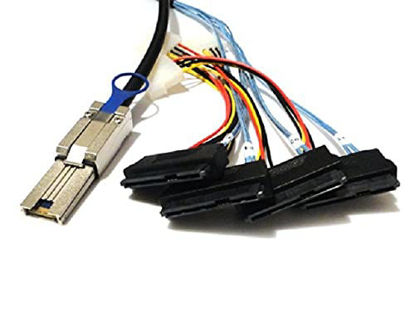 Picture of Mini-SAS SFF-8088 26P to 4 X SAS SFF-8482 29 Pin Cable 1 Meter