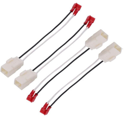 Picture of 4 Pack 72-6514 Speaker Wire Harness Adapter Plug Compatible with Jeep Wrangler Chrysler Town & Country Speaker Harness Adapter Dodge Dakota Front Rear Door Speaker Wiring Harness Adapter