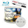 Picture of Smartbuy 50-disc 25GB 6X BD-R Blu-Ray Logo Top Blank Media Record Disc + Black Permanent Marker