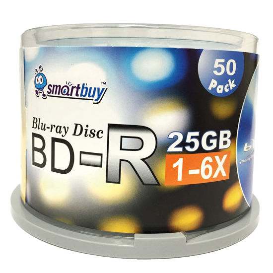 Picture of Smartbuy 50-disc 25GB 6X BD-R Blu-Ray Logo Top Blank Media Record Disc + Free Micro Fiber Cloth