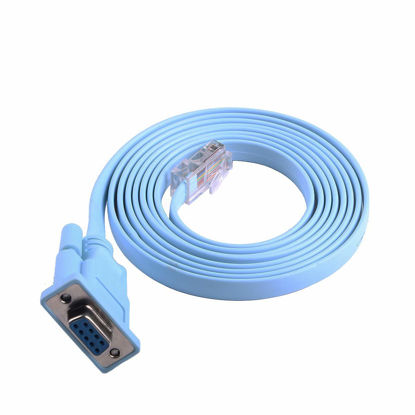 Picture of Network Equipment Console Cable for Cisco/Juniper/NETGEAR/Ubiquity/LINKSYS/TP-Link Routers, Switches and Firewall Equipment,DB9 to RJ45 RS232 Console Cable (6FT, DB9)