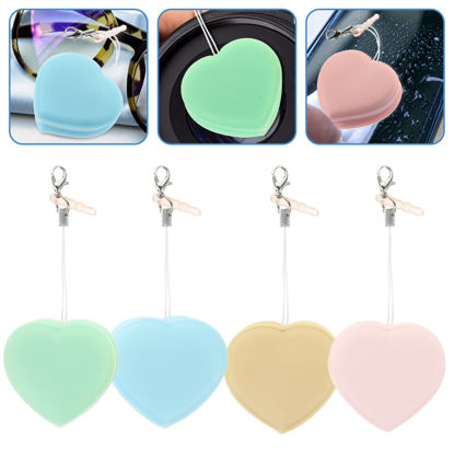 Picture of SAFIGLE 4 Pack Macaron Mobile Phone Screen Wipe, 2023 New Upgrade Heart Shape Colorful Macaron Cell Phone Computer Glasses 3 in 1 Screen Cleaner with Portable Keychain