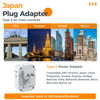 Picture of TESSAN 2 Prong to 3 Prong Adapter, Multi Plug Outlet Extender with 4 Outlets 3 USB Ports(1 USB C), Type A Travel Plug Converter for US to Japan, Philippines, Canada, Mexico, China, Thailand, Anguilla