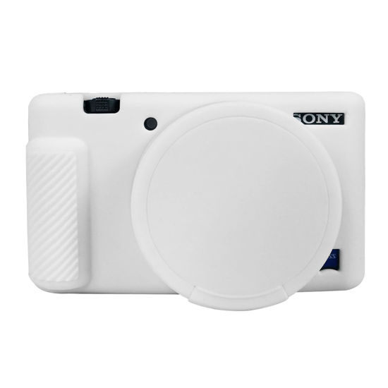 Picture of Camera Case for Sony ZV-1, ZV1 Camera Cover Silicone Camera Sleeve Body Skin Protective Case with Removable Lens Cap for Sony ZV 1 Digital Camera,White