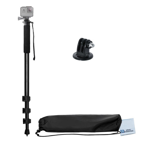 Picture of 72" Pro Camera Monopod with Quick Release for GoPro HERO1, HERO2, HERO3, HERO3+, HERO4, HERO4 Session, HERO5 Cameras + Tripod Mount + eCostConnection Microfiber Cloth