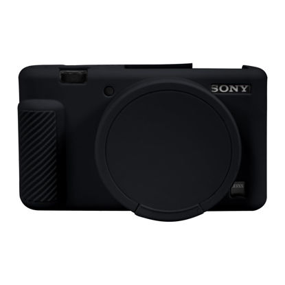 Picture of Camera Case for Sony ZV-1, ZV1 Camera Cover Silicone Camera Sleeve Body Skin Protective Case with Removable Lens Cap for Sony ZV 1 Digital Camera, Black