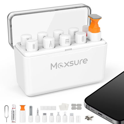 Picture of 12 in 1 iPhone Cleaning Kit, Airpods Cleaning Kit, iPad/Phone Charging Port Cleaner Repair & Restore Tool,Multi Cleaner Tool Kit for USB C Port/Lightning Cables, Fix Unreliable Charging,White