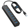 Picture of PHIXERO 7 Port USB Hub, 3.3FT/1M Long Cable USB 3.0 Hub Multi USB Port Hub USB Multiport Adapter USB Extension Hub USB Splitter USB Hub for PC, Compatible with All USB 3.0/2.0/1.1 Device