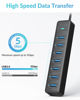 Picture of PHIXERO 7 Port USB Hub, 3.3FT/1M Long Cable USB 3.0 Hub Multi USB Port Hub USB Multiport Adapter USB Extension Hub USB Splitter USB Hub for PC, Compatible with All USB 3.0/2.0/1.1 Device