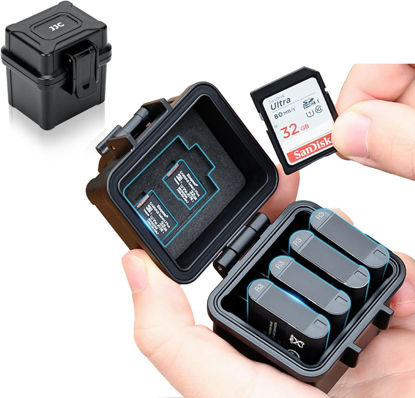 Picture of DB-110 LI-92B LI-90B NP-50 Battery and SD Micro SD Card Case, Water-Resistant & Shockproof, Camera Battery Case Holder Storage Box for 4X DB-110/LI-90B/LI-92B/EN-EL19/EN-EL10/NB-13L/NP-BX1/SLB-11A