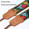 Picture of PADWA Spring Flowers Embroidered Camera Strap - Double Layer Cowhide Ends,2" Pure Cotton Woven Camera Straps, Adjustable Vintage Neck & Shoulder Strap for All DSLR Cameras,Great Gift for Photographers