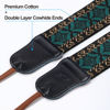 Picture of Padwa Lifestyle Mystic Green Embroidered Camera Strap - Double Layer Cowhide Ends,2" Cotton Vintage Camera Straps, Adjustable Neck & Shoulder Strap for All DSLR Cameras,Great Gift for Photographers