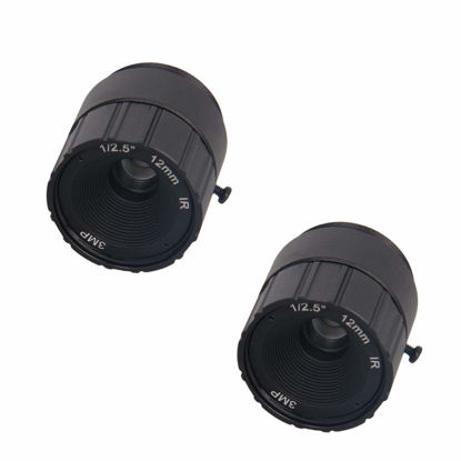 Picture of Othmro 2Pcs 12mm CCTV Camera Lens 3MP F1.4 Pixels Security WiFi Camera Lens, 1/2.5 Inch Wide Angle for Camera CS Threaded Dia for CCTV IP Camera Panoramic CCTV Camera Lens