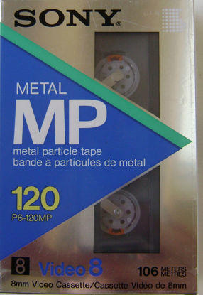 Picture of Sony 120 Metal MP 8mm Video Cassette Tape - Metal Particle Tape - 106 meters NTSC - P6-120MP