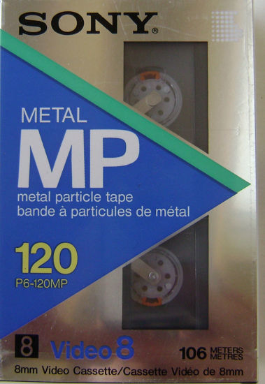 Picture of Sony 120 Metal MP 8mm Video Cassette Tape - Metal Particle Tape - 106 meters NTSC - P6-120MP