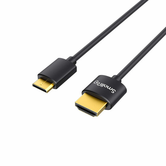 Picture of SMALLRIG Mini C to A Cable, Ultra Thin Cable 35cm/1.15Ft, Super Flexible Slim High Speed 4K 60Hz HDR 2.0, for Sony HDR-XR50, for Nikon Z6 Z7 for Canon EOS RP, EOS R - 3040