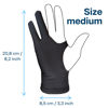 Picture of MMOBIEL Digital Drawing Glove - Artist Glove for Drawing Tablet, Paper Sketching etc. - Palm Rejection 3-Layer - Two Fingers Digital Drawing Glove Right and Left Hand - 2 Pack - Size Medium - Model B