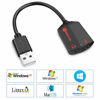 Picture of MOKFON USB Audio Adapter Support Windows,Mac,Linux. USB External Stereo Sound Card with 3.5mm Jack Headphone and Microphone for PC,Laptop,Desktop,Switch,PS4,etc. Plug and Play No Drivers Needed(Black