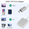 Picture of USB C to VGA Adatper for Monitor, VGA to USB C Adapter Cable, USB C to VGA Cable, Type-C to Vga Adapter Compatible with MacBook Pro, MacBook Air, iPad Pro, Phone, Projector, Laptop (Silver,7in)