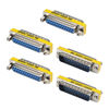 Picture of Heyiarbeit 25-pin 2-Row D-SUB VGA Gender Changer DB25 Male to Female Mini Gender Changer Coupler Adapter Connector for Serial Applications Blue 5pcs