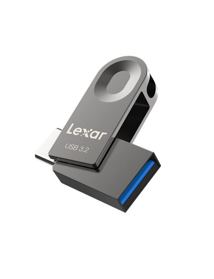 Picture of Lexar E32C 64GB Type-C USB Flash Drive, USB-A&USB-C 3.2 Gen 1 Dual Drive OTG 100MB/s Read, Thumb Drive Swivel Design Jump Drive for USB 3.0/2.0, Memory Stick for Android Smartphone, Laptop, PC