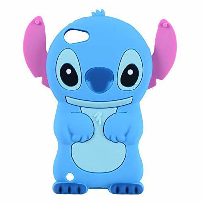 Picture of Blue Stitch Case for Apple iPod Touch 6th 5th Generation 3D Cartoon Animal Cute Soft Silicone Rubber Character Cover,Kawaii Animated Funny Cool Skin Cases for Kids Child Teens Guys Girl(Touch 6/5th)