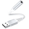 Picture of USB to 3.5mm Jack Audio Adapter,External Sound Card USB-A to Audio Jack Adapter with Aux Stereo Converter Compatible with Headset,PC Windows,Laptop Mac, Desktops,for PS4 and More Device (White)