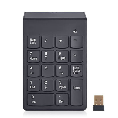 Picture of USB Numeric Keypad Wireless Number Pad 18 Keys Mini Digital Keyboard for iMac/MacBook Air/Pro Laptop PC Notebook Desktop